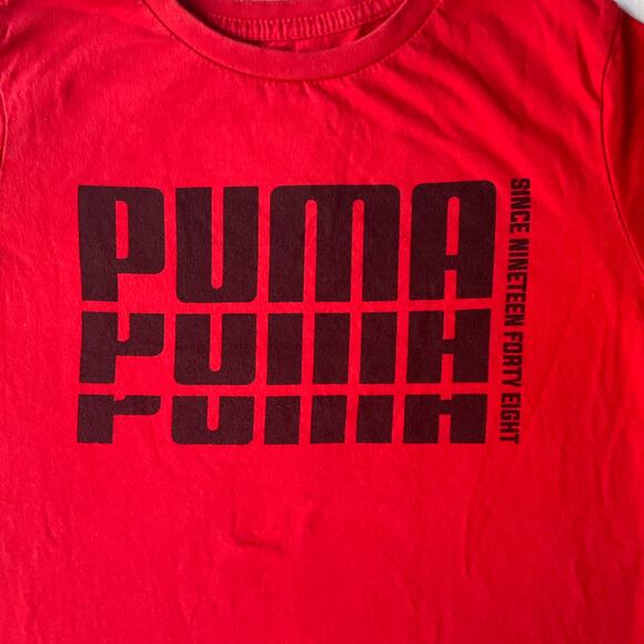 PUMA Kid’s Short Sleeve Stretchy T-shirt Size M US (10-12), Red - Picture 5 of 8